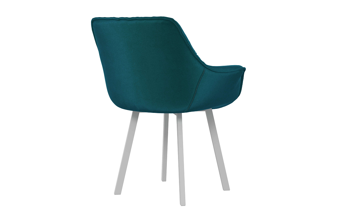 Стул Квинта велюр конфетти изумруд/Цвет металл белый